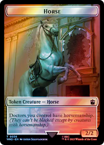 Horse // Clue (0053) Double-Sided Token (Surge Foil) [Doctor Who Tokens] - The Mythic Store | 24h Order Processing