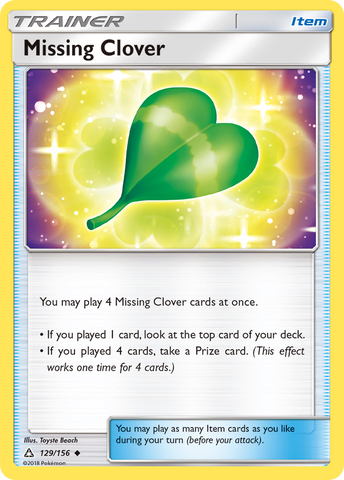 Missing Clover (129/156) [Sun & Moon: Ultra Prism] - The Mythic Store | 24h Order Processing