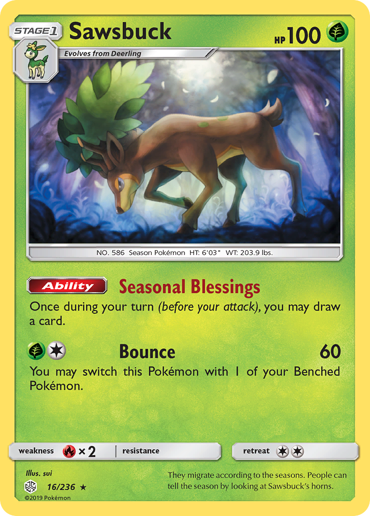 Sawsbuck (16/236) [Sun & Moon: Cosmic Eclipse] - The Mythic Store | 24h Order Processing