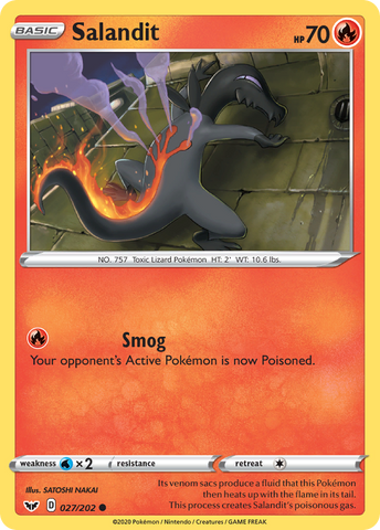 Salandit (027/202) [Sword & Shield: Base Set] - The Mythic Store | 24h Order Processing