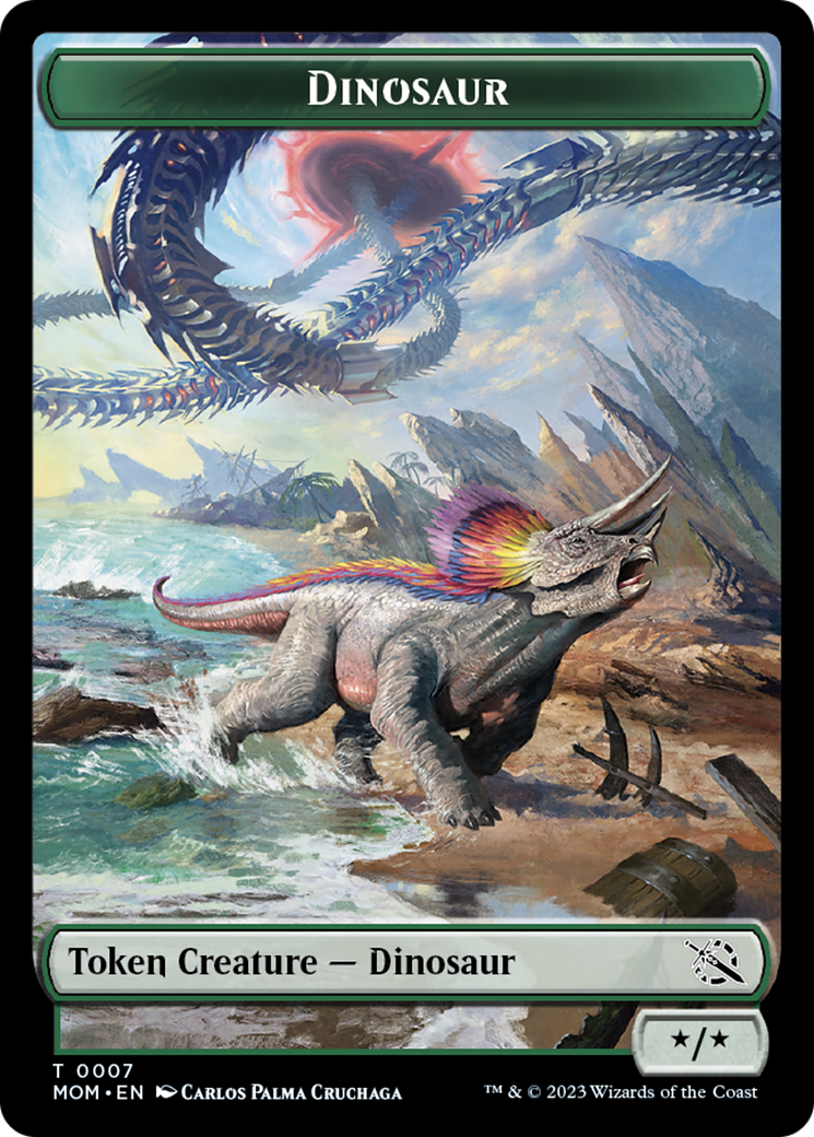 Soldier // Dinosaur Double-Sided Token [March of the Machine Tokens] - The Mythic Store | 24h Order Processing