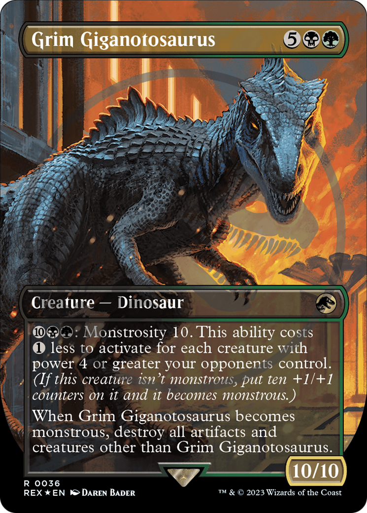 Grim Giganotosaurus (Emblem) (Borderless) [Jurassic World Collection Tokens] - The Mythic Store | 24h Order Processing