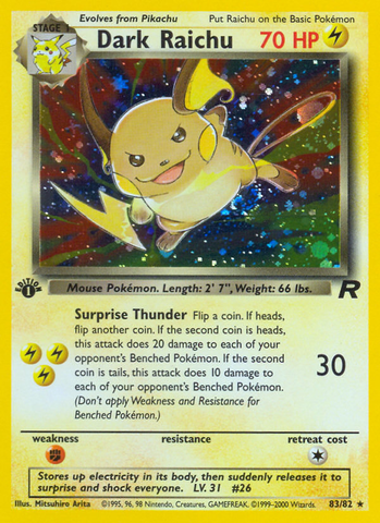 Dark Raichu (83/82) [Team Rocket 1st Edition] - The Mythic Store | 24h Order Processing
