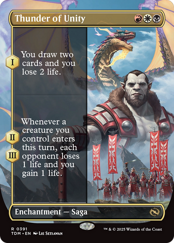 Thunder of Unity (Borderless) [Tarkir: Dragonstorm] - The Mythic Store | 24h Order Processing