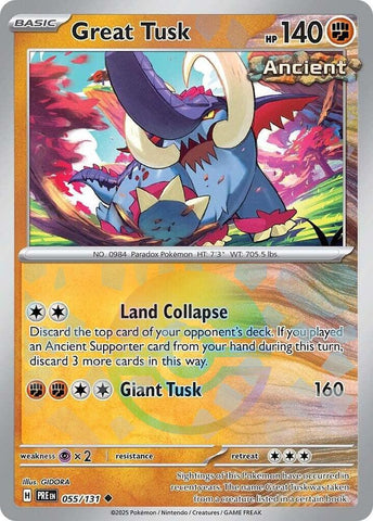 Great Tusk (055/131) (Poke Ball Pattern) [Scarlet & Violet: Prismatic Evolutions] - The Mythic Store | 24h Order Processing