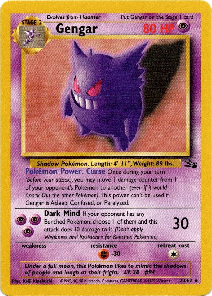 Gengar (20/62) [Fossil Unlimited] - The Mythic Store | 24h Order Processing