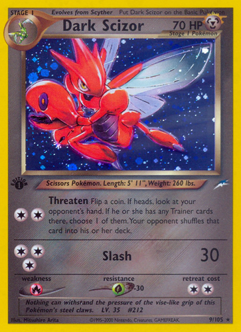 Dark Scizor (9/105) [Neo Destiny 1st Edition] - The Mythic Store | 24h Order Processing