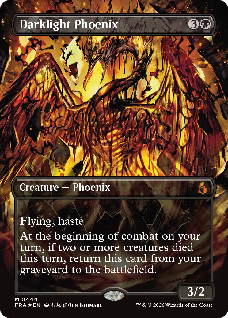 Darklight Phoenix (Borderless) (0444) [Reality Fracture] - The Mythic Store | 24h Order Processing