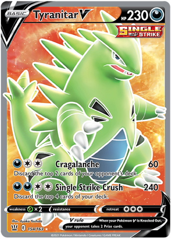 Tyranitar V (154/163) [Sword & Shield: Battle Styles] - The Mythic Store | 24h Order Processing