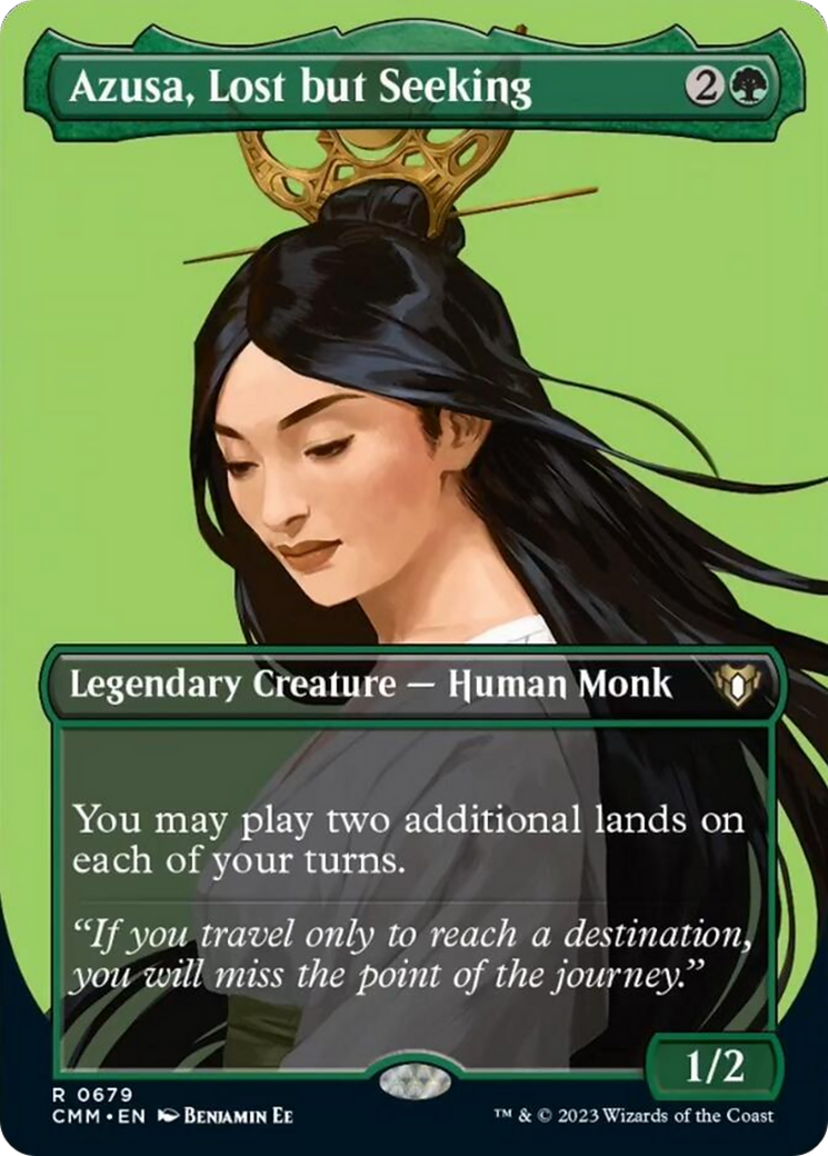 Azusa, Lost but Seeking (Borderless Profile) [Commander Masters] - The Mythic Store | 24h Order Processing