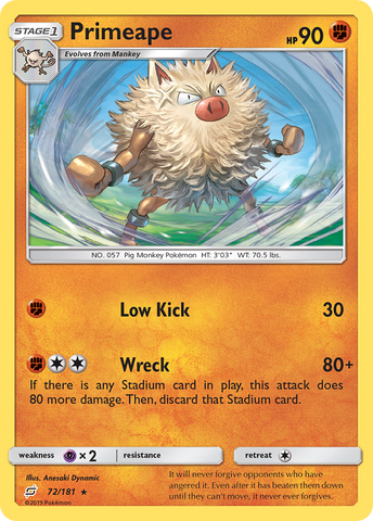Primeape (72/181) [Sun & Moon: Team Up] - The Mythic Store | 24h Order Processing