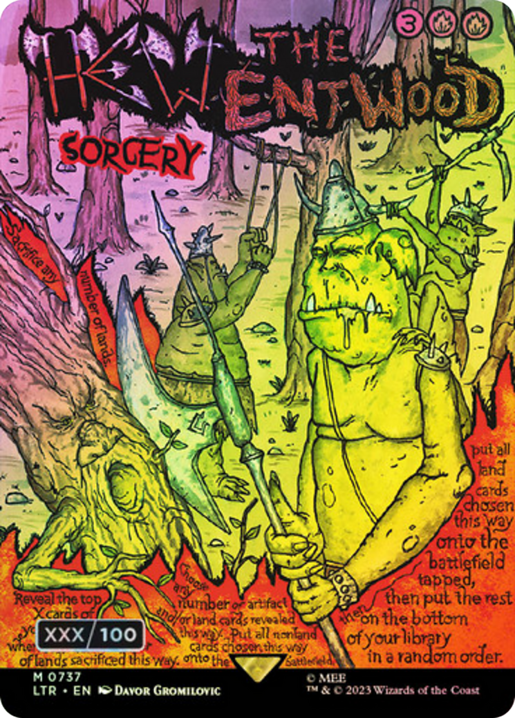 Hew the Entwood (Borderless Poster) (Serialized) [The Lord of the Rings: Tales of Middle-Earth] - The Mythic Store | 24h Order Processing