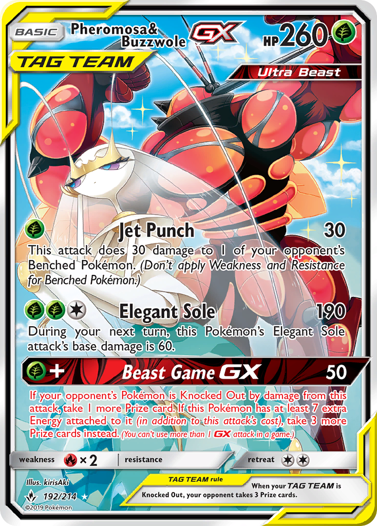 Pheromosa & Buzzwole GX (192/214) [Sun & Moon: Unbroken Bonds] - The Mythic Store | 24h Order Processing