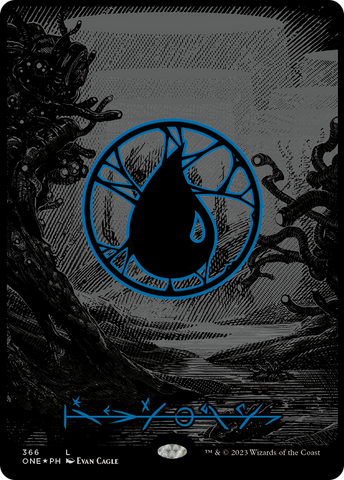 Island (366) (Oil Slick Raised Foil) [Phyrexia: All Will Be One] - The Mythic Store | 24h Order Processing