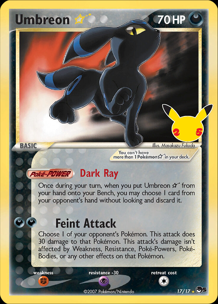 Umbreon (17/17) (Star) [Celebrations: 25th Anniversary - Classic Collection] - The Mythic Store | 24h Order Processing