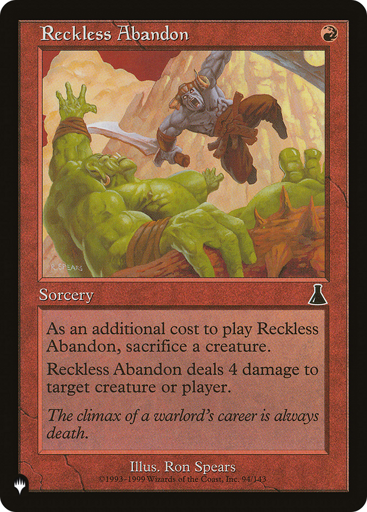 Reckless Abandon [The List] - The Mythic Store | 24h Order Processing