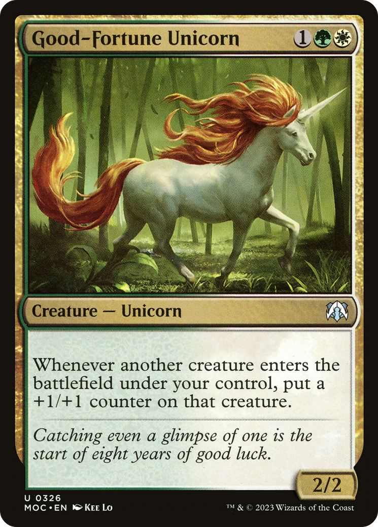 Good-Fortune Unicorn [March of the Machine Commander] - The Mythic Store | 24h Order Processing