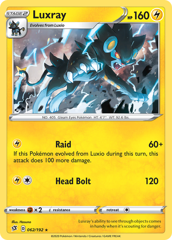 Luxray (062/192) [Sword & Shield: Rebel Clash] - The Mythic Store | 24h Order Processing