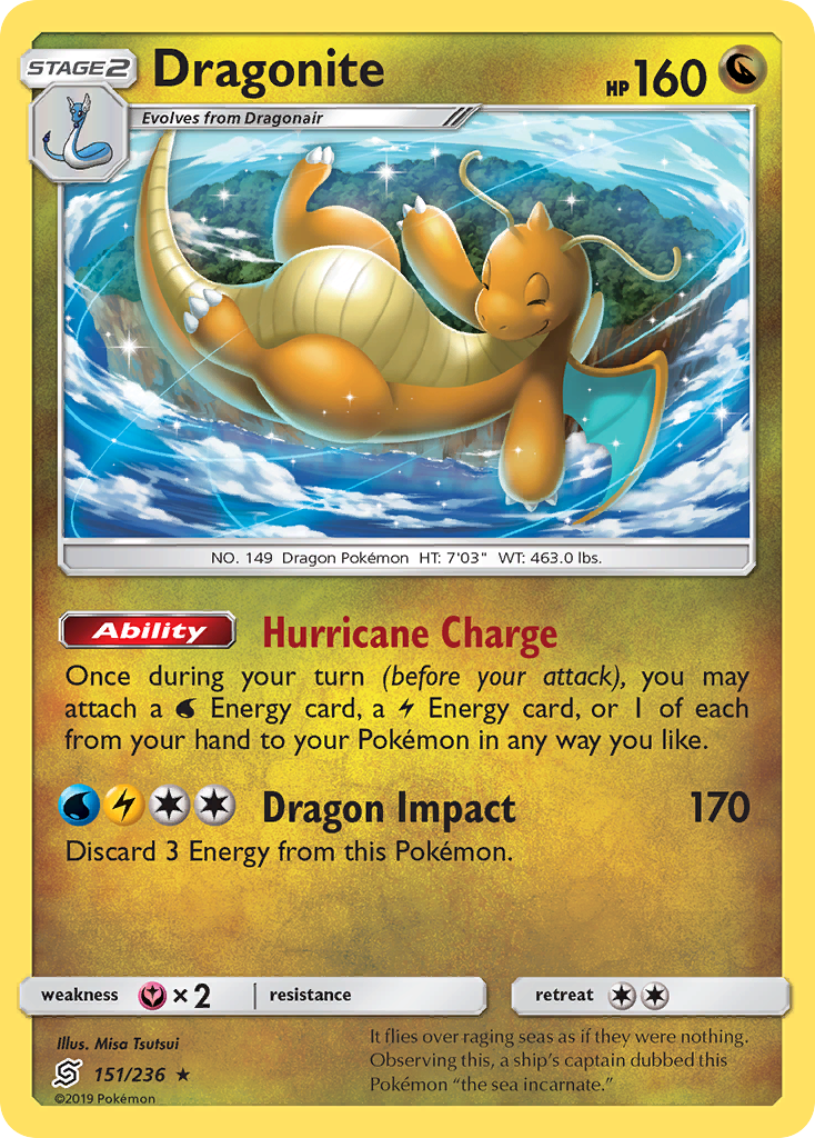 Dragonite (151/236) (Cosmos Holo) [Sun & Moon: Unified Minds] - The Mythic Store | 24h Order Processing
