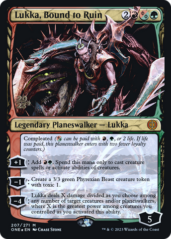 Lukka, Bound to Ruin [Phyrexia: All Will Be One Prerelease Promos] - The Mythic Store | 24h Order Processing