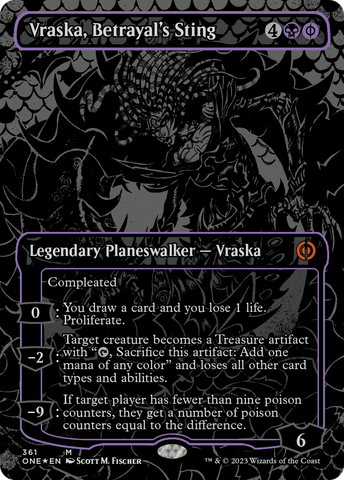 Vraska, Betrayal's Sting (Oil Slick Raised Foil) [Phyrexia: All Will Be One] - The Mythic Store | 24h Order Processing