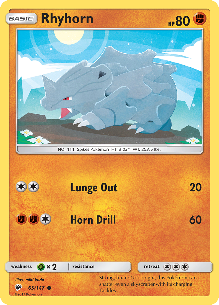 Rhyhorn (65/147) [Sun & Moon: Burning Shadows] - The Mythic Store | 24h Order Processing