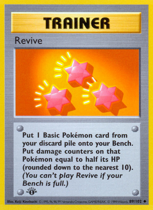 Revive (89/102) (Shadowless) [Base Set 1st Edition] - The Mythic Store | 24h Order Processing
