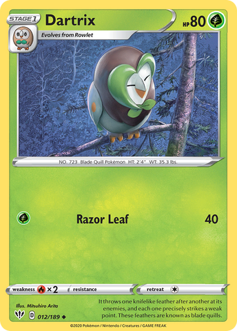 Dartrix (012/189) [Sword & Shield: Darkness Ablaze] - The Mythic Store | 24h Order Processing