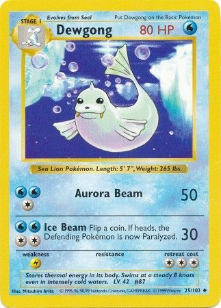 Dewgong (25/102) [Base Set Shadowless Unlimited] - The Mythic Store | 24h Order Processing