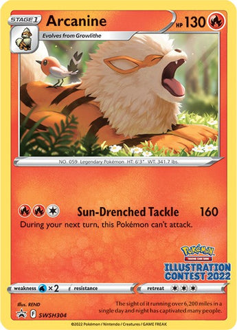 Arcanine (SWSH304) (Illustration Contest 2022) [Sword & Shield: Black Star Promos] - The Mythic Store | 24h Order Processing
