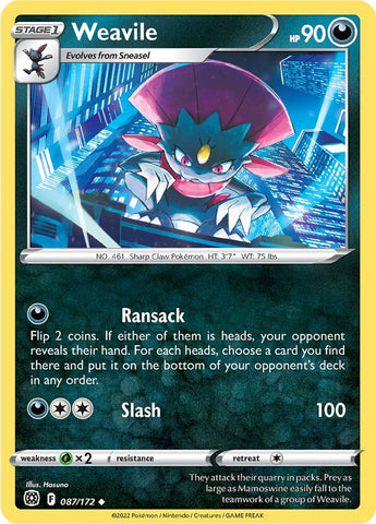Weavile (087/172) [Sword & Shield: Brilliant Stars] - The Mythic Store | 24h Order Processing