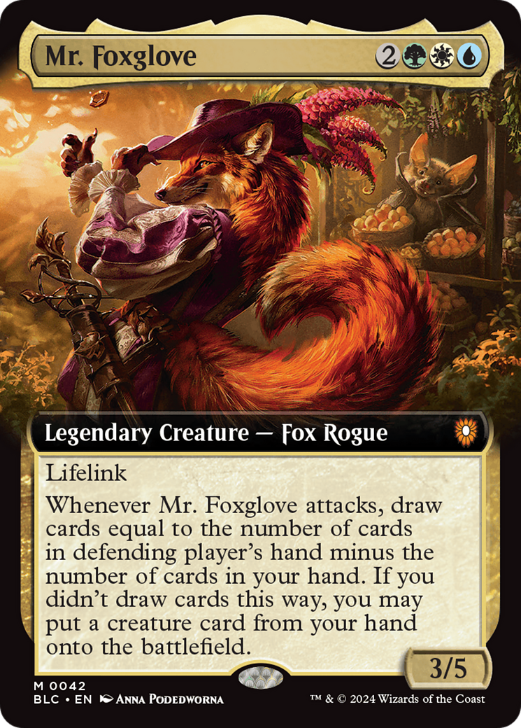 Mr. Foxglove (Extended Art) [Bloomburrow Commander] - The Mythic Store | 24h Order Processing