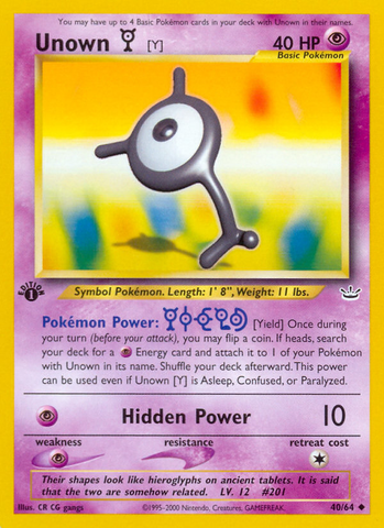 Unown [Y] (40/64) [Neo Revelation 1st Edition] - The Mythic Store | 24h Order Processing