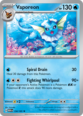 Vaporeon (134/165) [Scarlet & Violet 151] - The Mythic Store | 24h Order Processing
