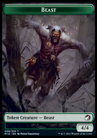Beast (008) // Spider Double-Sided Token [Innistrad: Midnight Hunt Tokens] - The Mythic Store | 24h Order Processing