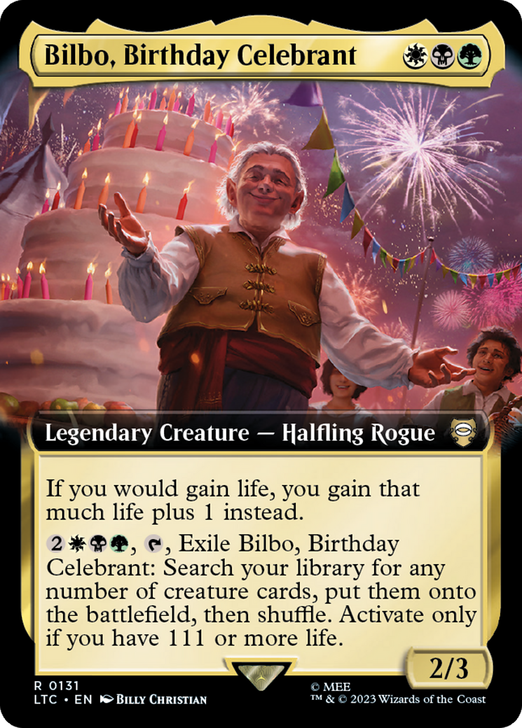 Bilbo, Birthday Celebrant (Extended Art) [The Lord of the Rings: Tales of Middle-Earth Commander] - The Mythic Store | 24h Order Processing