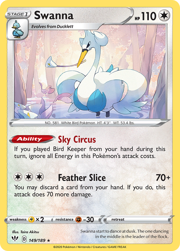 Swanna (149/189) [Sword & Shield: Darkness Ablaze] - The Mythic Store | 24h Order Processing