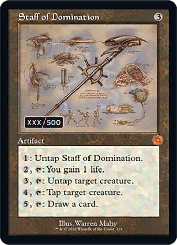 Staff of Domination (Retro Schematic) (Serialized) [The Brothers' War Retro Artifacts] - The Mythic Store | 24h Order Processing