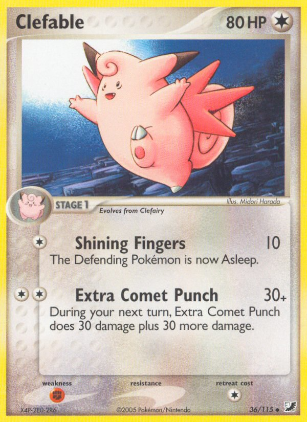 Clefable (36/115) [EX: Unseen Forces] - The Mythic Store | 24h Order Processing