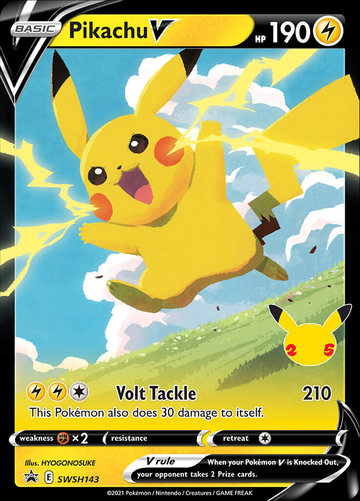 Pikachu V (SWSH143) (Celebrations) [Sword & Shield: Black Star Promos] - The Mythic Store | 24h Order Processing