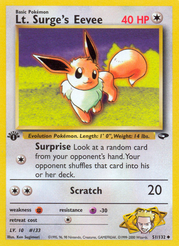 Lt. Surge's Eevee (51/132) [Gym Challenge 1st Edition] - The Mythic Store | 24h Order Processing