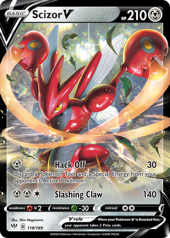 Scizor V (118/189) [Sword & Shield: Darkness Ablaze] - The Mythic Store | 24h Order Processing
