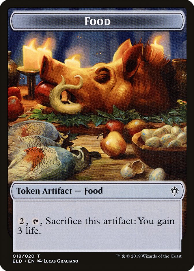 Goat // Food (18) Double-Sided Token [Throne of Eldraine Tokens] - The Mythic Store | 24h Order Processing