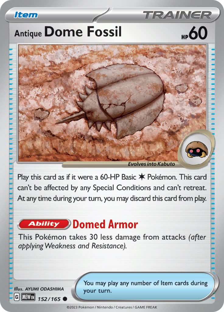 Antique Dome Fossil (152/165) [Scarlet & Violet 151] - The Mythic Store | 24h Order Processing