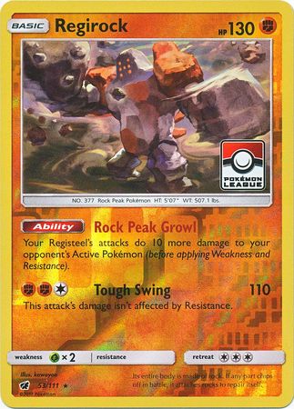 Regirock (53/111) (League Promo) [Sun & Moon: Crimson Invasion] - The Mythic Store | 24h Order Processing