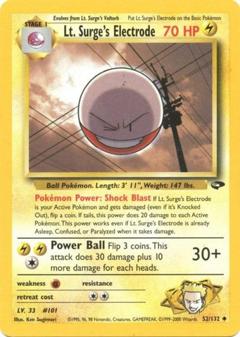 Lt. Surge's Electrode (52/132) [Gym Challenge Unlimited] - The Mythic Store | 24h Order Processing