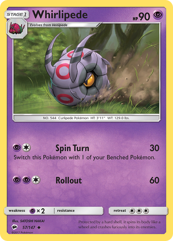Whirlipede (57/147) [Sun & Moon: Burning Shadows] - The Mythic Store | 24h Order Processing