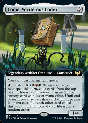 Codie, Vociferous Codex (Extended Art) [Strixhaven: School of Mages] - The Mythic Store | 24h Order Processing