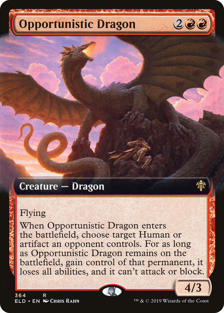 Opportunistic Dragon (Extended Art) [Throne of Eldraine] - The Mythic Store | 24h Order Processing