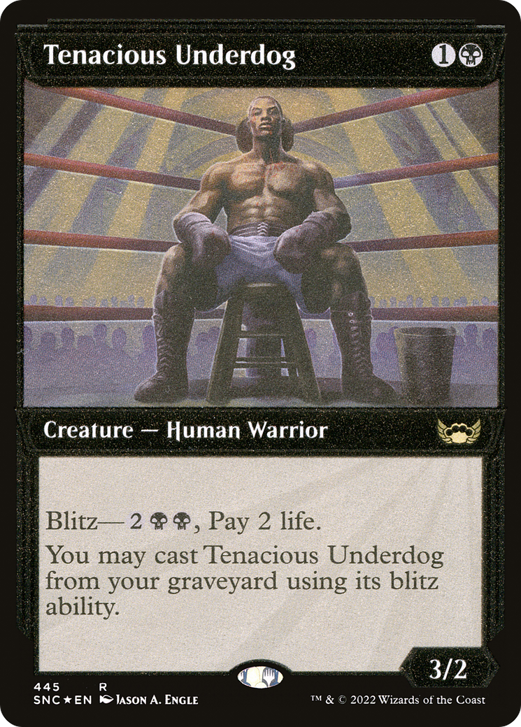 Tenacious Underdog (Showcase Art Deco Foil Etched) [Streets of New Capenna] - The Mythic Store | 24h Order Processing